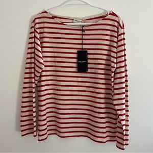 New Saint Laurent Striped Long Sleeve Top | NWT